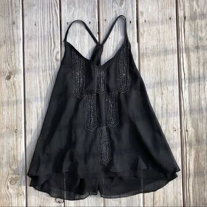 Black Beaded Tank Top